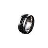 LIOYSIUT Anxiety Ring for Men & Women, Stainless Steel Spinning Ring for Stress Relief (Size 8, Black) view 1