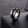 LIOYSIUT Anxiety Ring for Men & Women, Stainless Steel Spinning Ring for Stress Relief (Size 8, Black) view 2