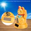 RIESKAS Fortune Cat Waving Arm Solar Powered Welcoming Beckoning Fortune Lucky Cat Home Stores Car Decor view 3