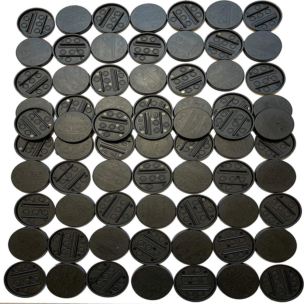 Big Packs 1000, 2000 or 5000 30mm Flat Multi-Purpose Bases for Miniatures (roughly 1.2") - Black Plastic - (Affordable 32mm Replacements) (5000 Bases)
