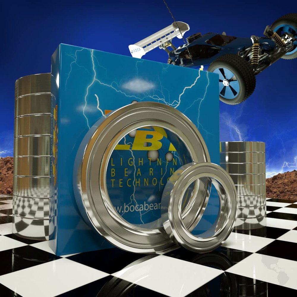 Boca Bearings On-Road Hybrid #58-310C-YZ Bearing Upgrade Kit - Ceramic Lightning Econo - Bearings to Upgrade TRAXXAS, X-MAXX - 8S