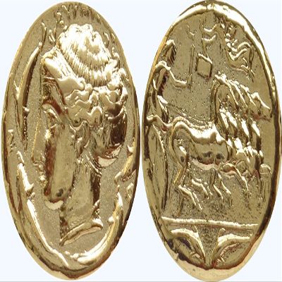 Arethusa, and Quadriga Chariot, Nymph of Syracuse,Ancient Greek Replica Coin, Greek Goddess Above, Dolphins, Greek Mythology, Percy Jackson Teen Gift, Great Stocking Stuffer 5