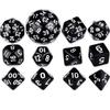 12 PCS Polyhedral Dice Set for TRPG DND D4 D6 D8 D10(0-9) D10(00-90) D10(1-10) D12 D16 D20 D24 D30 D60 - (Color: Black) view 1