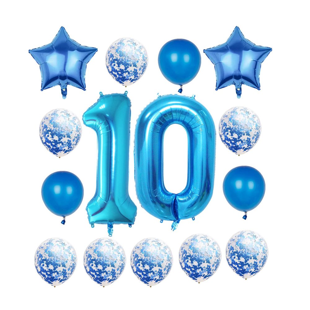 10th birthday Birthday Decorations Party Supplies,Blue Number 10 Balloon,40 Inch Giant Foil Mylar Balloons Decorations for Boy Girl,Large Helium Numbers 10 Balloon for 10th Anniversary Events Supplies
