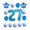 27th Birthday Decorations Party Supplies,Blue Number 27 Balloon,40 Inch Giant Foil Mylar 27th Balloons Decoration for men and women,Large Helium Numbers 27 Balloon for 27th Anniversary Events Supplies view 1
