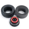 RCLIONS 1/7th RC Car 2.8inch Beadlock Wheel Rims and Tires Set Upgrades for 1:7 UDR Unlimited Desert Racer (Red) view 3