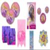 Disney Tangled Rapunzel Party Pack includes 16 Lunch Plates, 16 Napkins, 1 Disney Princess Plastic Table Cover, 1 Centerpiece, 3 Hanging Decoration Fans, 1 Hanging Decoration view 1
