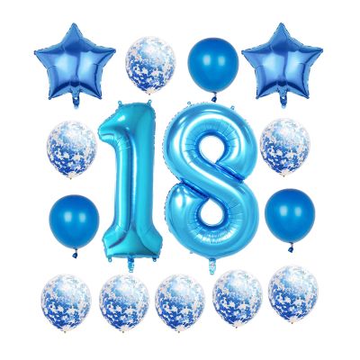 18th Birthday Decorations Party Supplies,Blue Number 18 Balloon,40 Inch Giant Foil Mylar 18th Balloons Decorations for Boy Girl,Large Helium Numbers 18 Balloon for 18th Anniversary Events Supplies