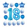 18th Birthday Decorations Party Supplies,Blue Number 18 Balloon,40 Inch Giant Foil Mylar 18th Balloons Decorations for Boy Girl,Large Helium Numbers 18 Balloon for 18th Anniversary Events Supplies view 1