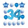34th Birthday Decorations Party Supplies,Blue Number 34 Balloon,40 Inch Giant Foil Mylar 34th Balloons Decoration for men and women,Large Helium Numbers 34 Balloon for 34th Anniversary Events Supplies view 1