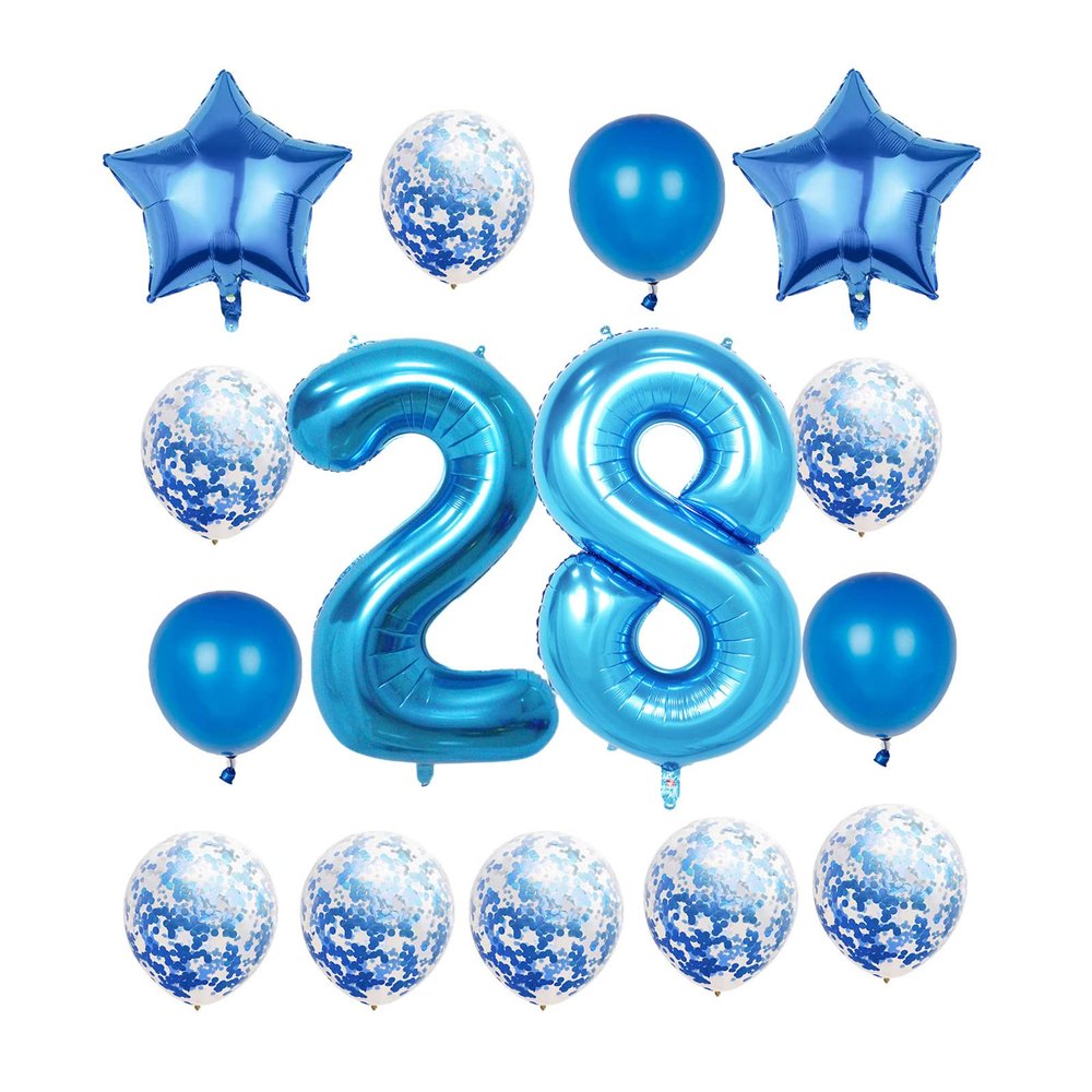 28th Birthday Decorations Party Supplies,Blue Number 28 Balloon,40 Inch Giant Foil Mylar 28th Balloons Decoration for men and women,Large Helium Numbers 28 Balloon for 28th Anniversary Events Supplies