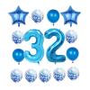 32th Birthday Decorations Party Supplies,Blue Number 32 Balloon,40 Inch Giant Foil Mylar 32th Balloons Decoration for men and women,Large Helium Numbers 32 Balloon for 32th Anniversary Events Supplies view 1