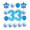 33th Birthday Decorations Party Supplies,Blue Number 33 Balloon,40 Inch Giant Foil Mylar 33th Balloons Decoration for men and women,Large Helium Numbers 33 Balloon for 33th Anniversary Events Supplies view 1