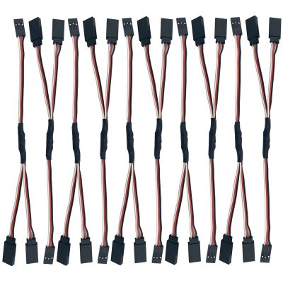 JR Servo Extension Cable Y Cables Y Harness Servo Extension Wire Lead for RC Cars Trucks Airplanes Servo Receiver Connection (1 Male to 2 Female)
