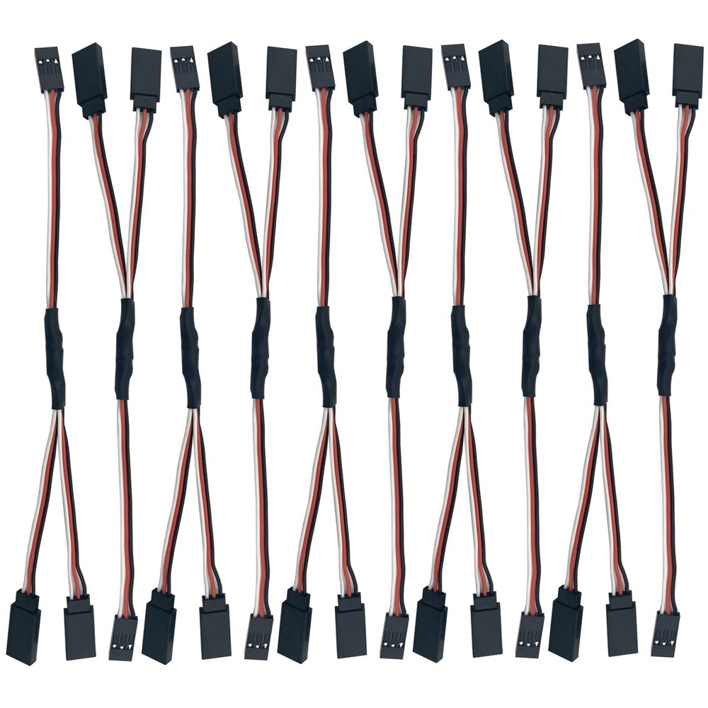 JR Servo Extension Cable Y Cables Y Harness Servo Extension Wire Lead for RC Cars Trucks Airplanes Servo Receiver Connection (1 Male to 2 Female)
