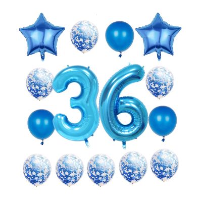 36th Birthday Decorations Party Supplies,Blue Number 36 Balloon,40 Inch Giant Foil Mylar 36th Balloons Decoration for men and women,Large Helium Numbers 36 Balloon for 36th Anniversary Events Supplies