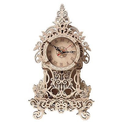 3D Assembled Wooden Clock, Wood 3D Puzzle for Home Room Decor, Creative DIY Antique Jewelry Box, Educational Puzzle Development Hands-on Ability Special-Shape Puzzle for Adults and Teens (Clock)