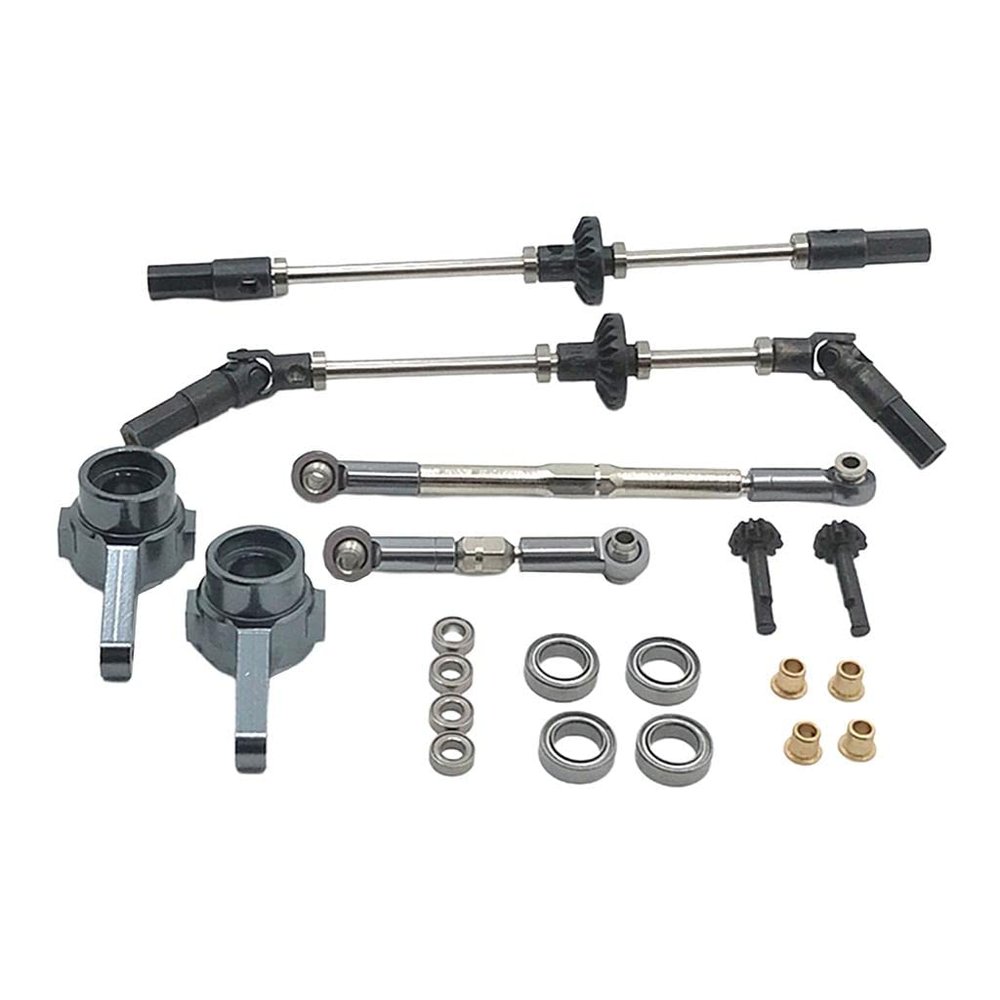 Deevoka Metal Front Rear Bridge Axle Shaft Parts for WPL B14 B16 B24 C14 C24 6WD RC Car