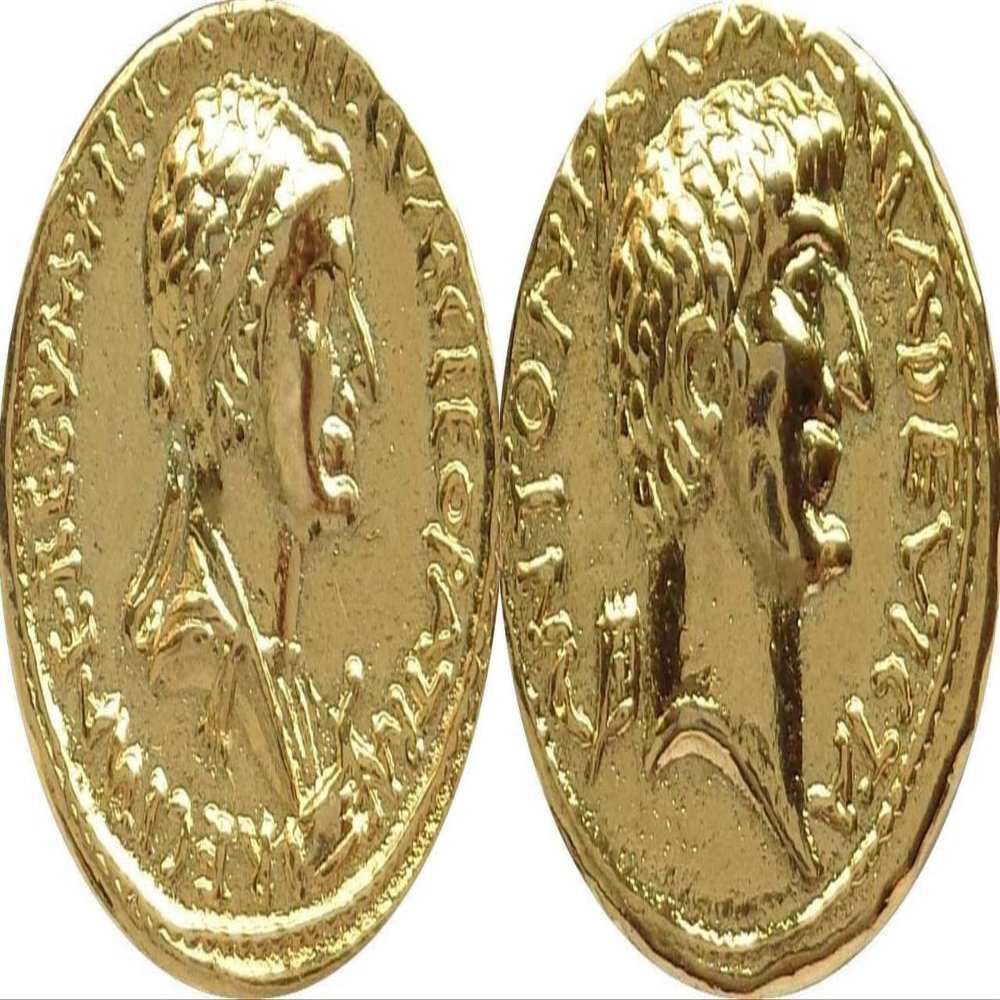 Cleopatra and Marc Antony, Ancient Roman Replica Coin, A Most Famous Romance, Ceasar's Lover, Great Stocking Stuffer 3G
