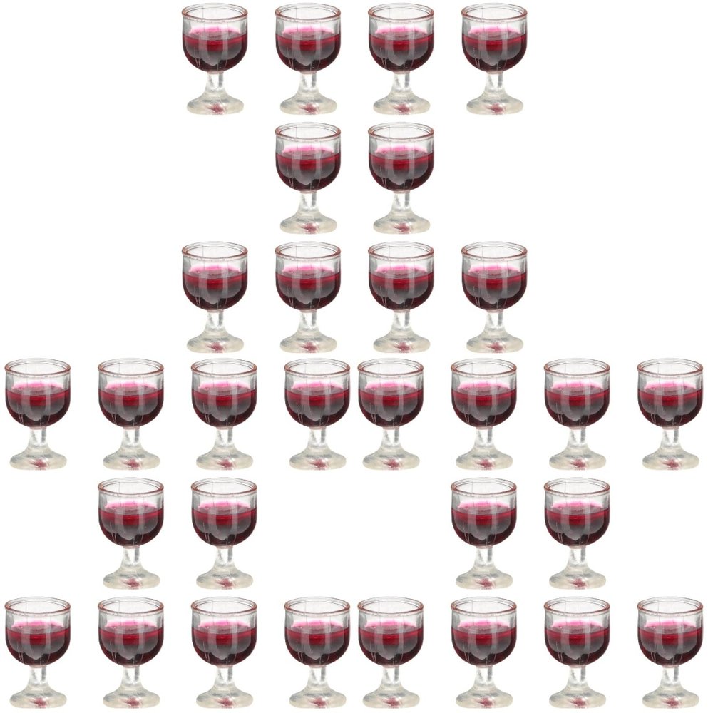 Dollhouse Miniature Wine Glass 1: 12 Miniature Cocktail Glasses 30PCS Dollhouse Red Wine Glasses for Decors