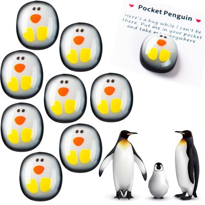 8 Pcs A Little Pocket Penguin Hug, Mini Cute Penguin Pocket Hug Penguin Animal Decoration Stress Relief Special Encourage Birthday Wedding Little Penguin Valentines Party Penguin Gifts Decoration