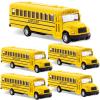 weilaga 5 Pack 5.5" Pull Back Yellow School Bus Playset,Durable Die-cast Metal Toy Vehicles,Party Favors,Best Birthday Gift for Boys Girls Kids Toddlers view 1