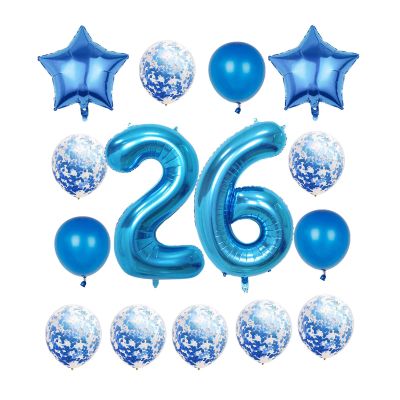 26th Birthday Decorations Party Supplies,Blue Number 26 Balloon,40 Inch Giant Foil Mylar 26th Balloons Decoration for men and women,Large Helium Numbers 26 Balloon for 26th Anniversary Events Supplies