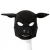 QUYUWOWO Piggy Mask Full Head Mask Neoprene Animal Head Mask Costume Pig Head Masks (Black) view 1