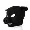 QUYUWOWO Piggy Mask Full Head Mask Neoprene Animal Head Mask Costume Pig Head Masks (Black) view 2