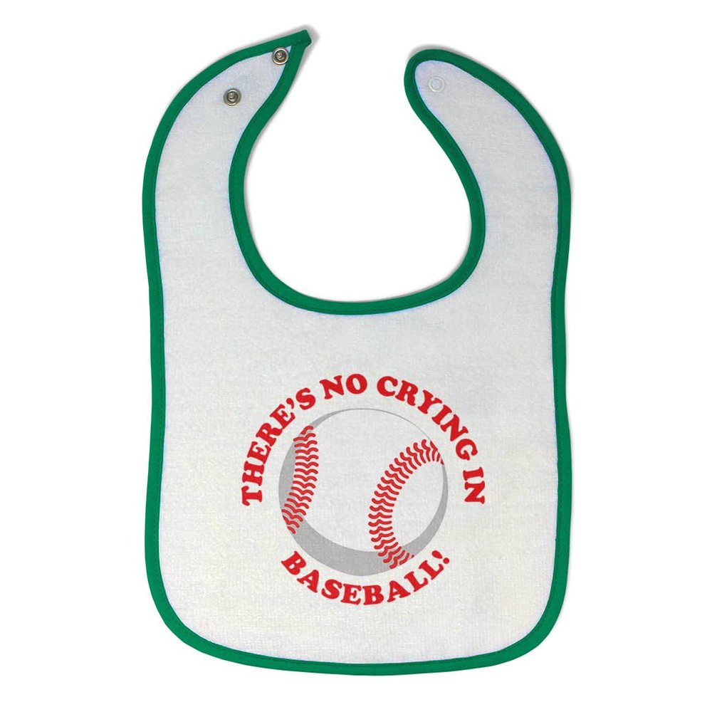 Toddler & Baby Bibs Burp Cloths There is No Crying in Baseball! Cotton Baby Items for Baby Girl & Boy White Green Design Only