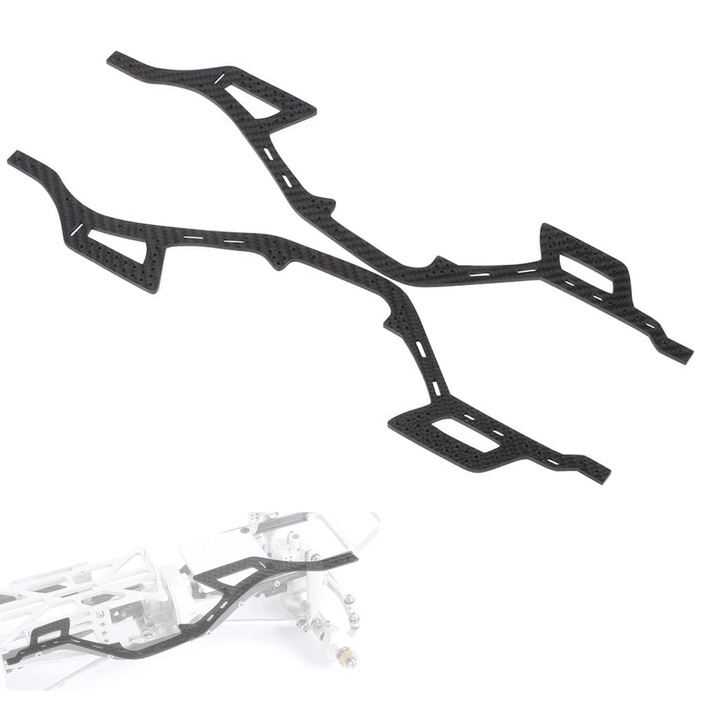 2pcs Carbon Fiber LCG Chassis Rails, Gen2 Lightweight Thickened Upgrade Frame Rails for 1/10 RC Rock Crawler Lower Center of Gravity SCX10 I II Element Enduro