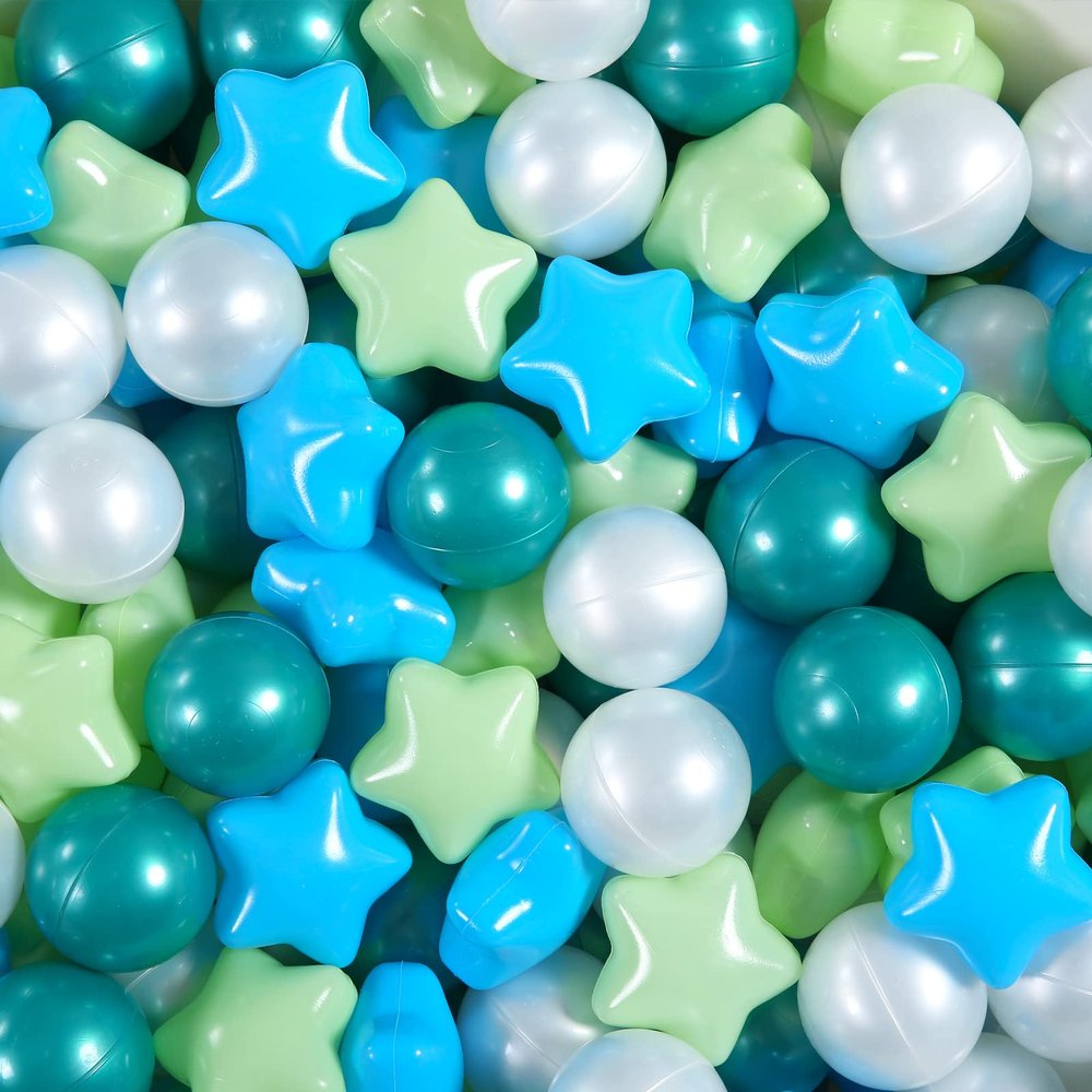 STARBOLO Star Ball Pit Balls for Ball Pit -100pcs Plastic Ball Phthalate Free BPA Free Non-Toxic Crush Proof Play Balls Play Tent Pool Playhouse Playpen Party Decoration.