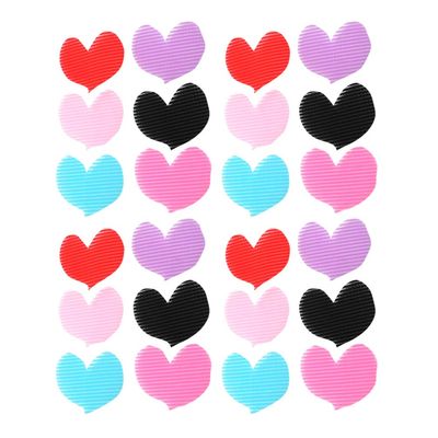 ARTIBETTER 24pcs Heart Hair Stickers for Women Traceless Hair Fringe Grippers Mixed Colors for Easy Makeup Facial Cleansing Convenient Practical