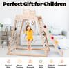 Ascism Jungle Gym Indoor (8 in 1) Wooden Indoor Playground, Toddler Wooden Climbing Toys, Montessori Playset, Gym with Slide, Climbing Net, Swing, Tent, Gymnastics Ring view 3