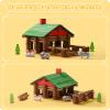 SainSmart Jr. 110 PCS Wooden Log Cabin Set Building House Toy for Toddlers, Classic STEM Construction Kit with Colorful Wood Logs Blocks for 3+ Years Old view 2