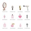1/12 Scale Miniature Bathroom Accessories Kit Mini Plastic Hair Dryer Brush Comb Mirror Perfume Bottles Set for Mini House Bedroom Decoration,Set A view 2