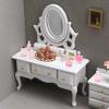 1/12 Scale Miniature Bathroom Accessories Kit Mini Plastic Hair Dryer Brush Comb Mirror Perfume Bottles Set for Mini House Bedroom Decoration,Set A view 4