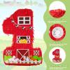 Lewtemi Number 1 Pinata for 1nd Birthday Party Decorations Birthday Pinata with Stick Eye Mask Baby Shower Decorations Party Supplies(Farm) view 3