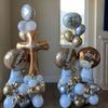 Didiseaon Cross Foil Balloons Gold Cross Shape Balloon Memorial Balloon Communion Christening Religious Foil Balloon Baby Shower Balloons 39Inch view 3
