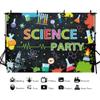 AIBIIN 10x7ft Science Party Backdrop for Kids Mad Science Fun Black Photography Background Graffiti Splash Chemical Experiments Instruments Party Decorations for Boys Beaker Test Tube Banner Decor view 3