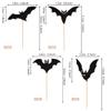 24 PCS Halloween Bat Cupcake Toppers Black Glitter Bat Cupcake Picks for Halloween Theme Baby Shower Kids Birthday Party Cake Decorations Supplies view 2