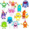 umoni 36pcs Little Monster Cupcake Toppers, Green, Baby Shower, Birthday Decorations for Kids Party view 1