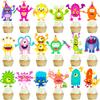 umoni 36pcs Little Monster Cupcake Toppers, Green, Baby Shower, Birthday Decorations for Kids Party view 2