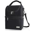 Breastmilk Cooler Bag - Cooler Bag for Nursing Moms Multi-Function, Insulated Baby Bottle Cooler Tote Bag with Double Compartments - Fits 6 Baby Bottles Up to 9 Ounce - All Black view 1