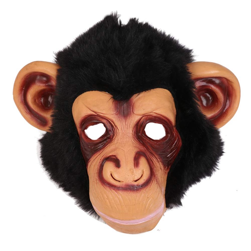 LUOZZY Horror Big Mouth Monkey Headgear Orangutan Vinyl Mask Scary Party Full Face Mask Kids Party Funny Halloween Masquerade Mask