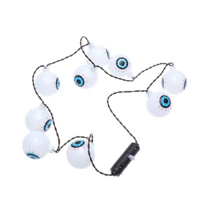 LUOZZY Halloween Glowing Necklace Light String Horror Ghost Eye String Light Ative Light up Necklace for Halloween Party Dancing Party White
