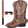 Deekin 3 Pcs Cowboy Boot Piata Set Cute Western Piata with Stick Eye Mask for Kids School Sports Bridal Shower Birthday Party Decorations Supplies view 1