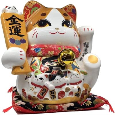 YQBUER Cartoon Money Pot Ceramic Lucky Cat Money Bank Decoration Home Living Room Piggy Bank Adult Housewarming Opening Gift Money Pot