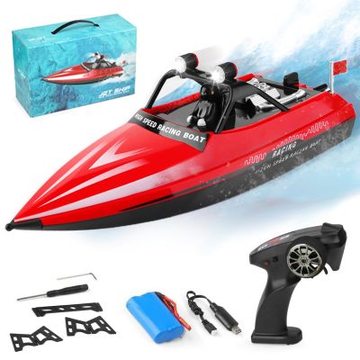 GoolRC RC Jet Boat, WLtoys WL917 16km/h High Speed Remote Control Boat, 2.4Ghz RC Jet Toys Storage Bag Led Lights Low Battery Warning Gift for Teens Adults