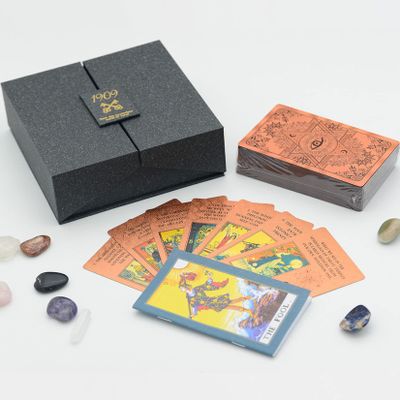 Tarot Cards Deck, Water Proof with Guidebook Divination Cards, 80 Fortune Telling Game Set for Family Reunion Beginners Expert Readers for Christmas Birthday Holiday Gifts,W